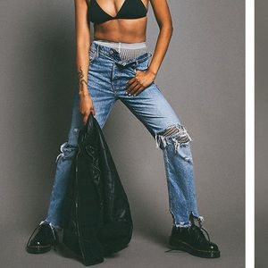 NWT free people tapered baggy boyfriend jeans